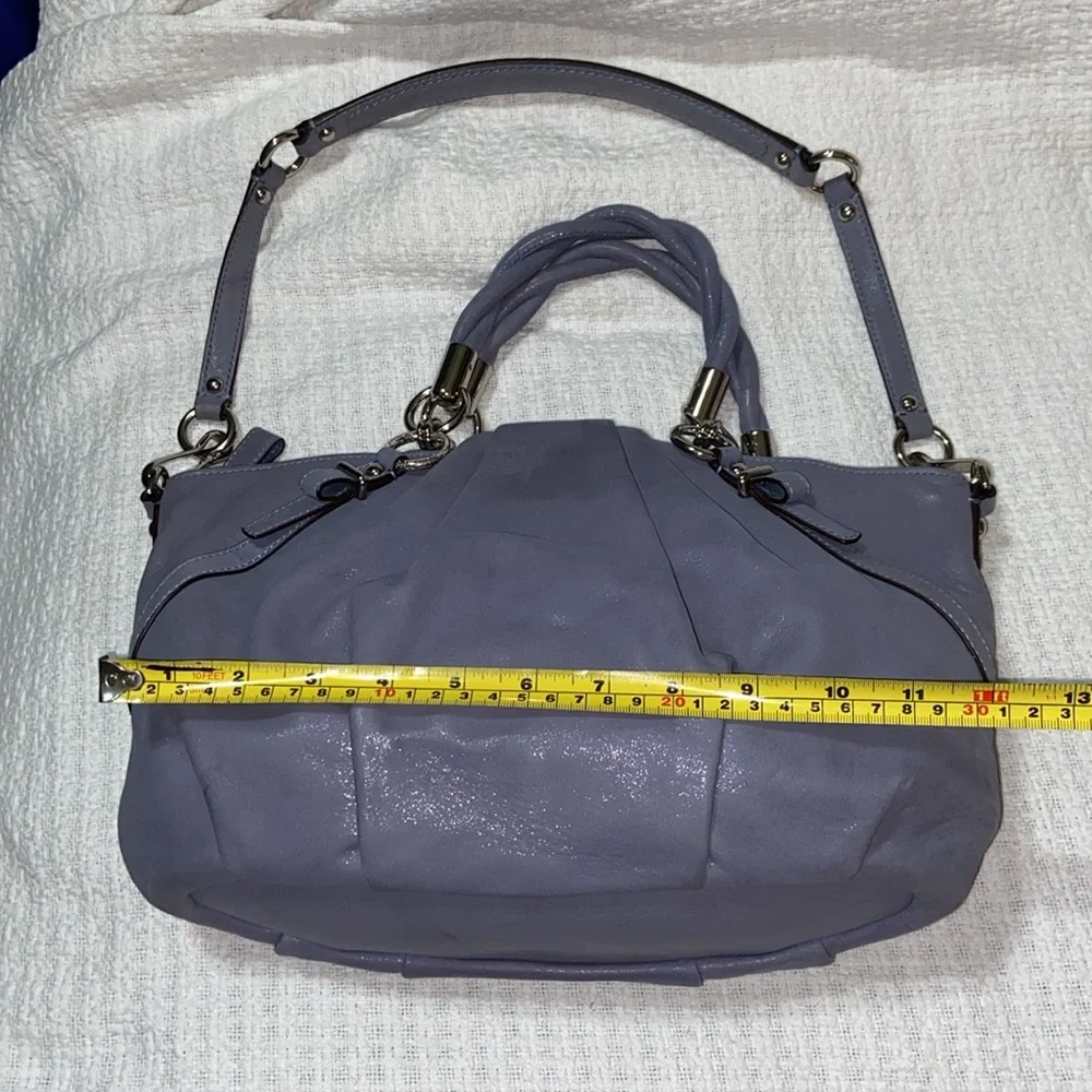 Coach Madison Pleated Leather Sophia Hobo Shimmer Slate Blue-Grey - F22563 bag